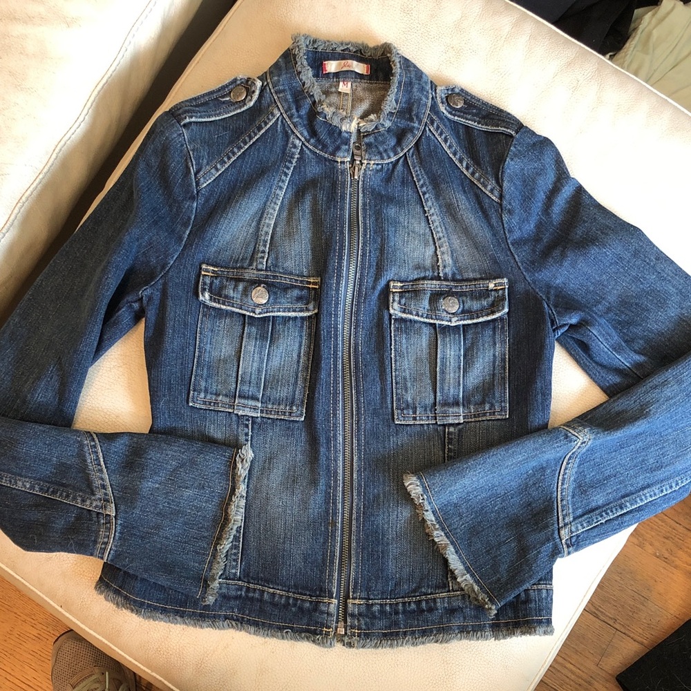 Joie blue denim zip jacket